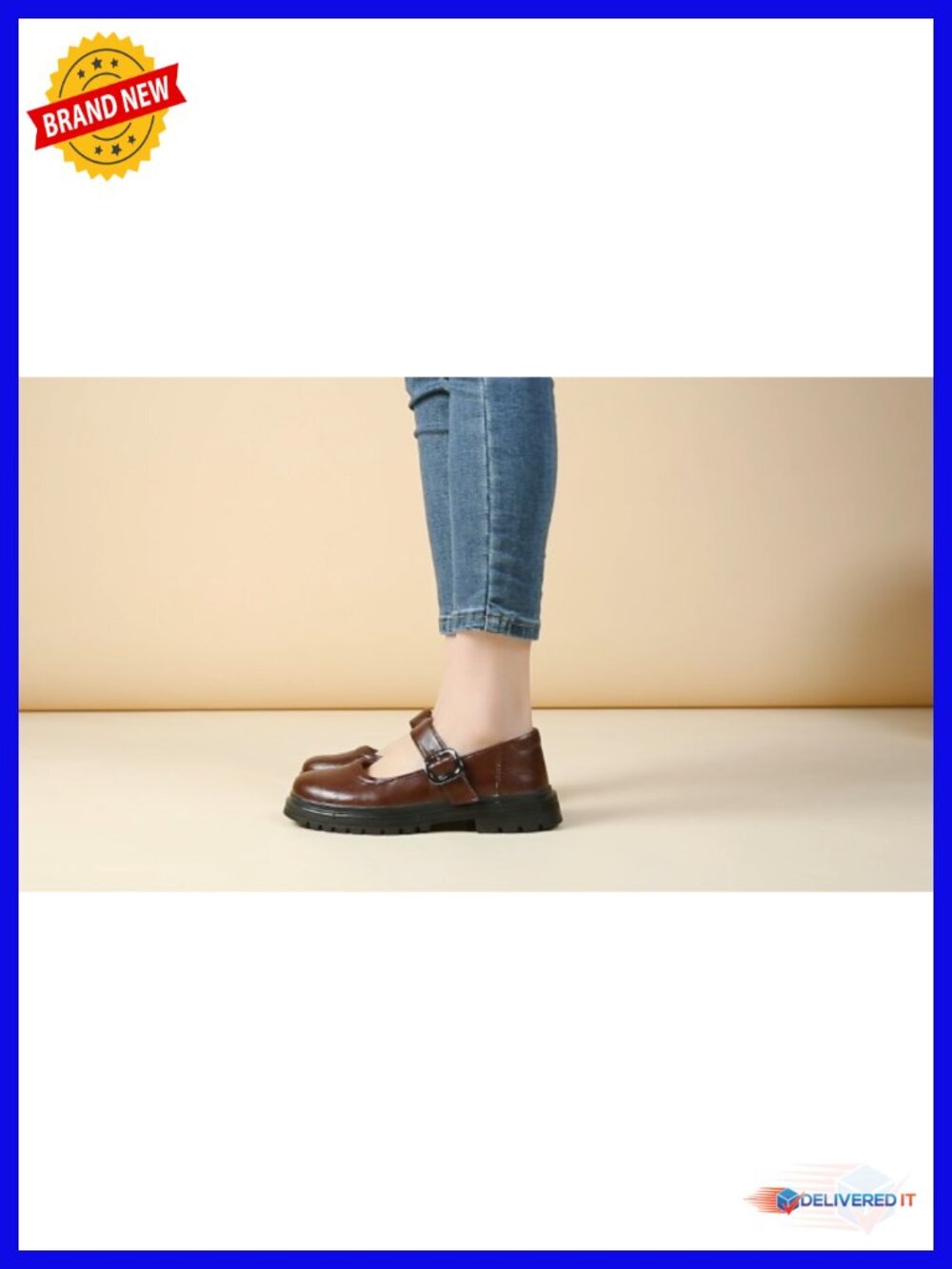 Women Mary Jane Oxford Platform Shoes - Classic Casual Buckle Strap, Non-Slip, - Picture 6 of 6